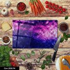 ANTİBAKTERİYEL CAM KESME TAHTASI | BASKILI KESİM TABLASI | 25x35 cm